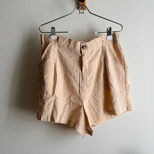 ZARA off-white/cream Silky-feel Bermuda shorts Women’s XL